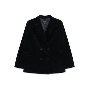 A.P.C. Midnight Blue Cotton Blazer With Double-Breasted Design - NWT